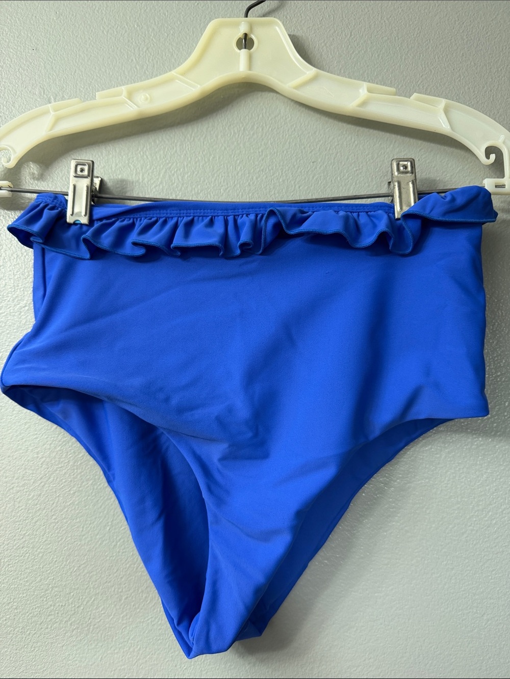 Citrine Free People Blue Ruffle trim high waist Swim bikini bottom medium